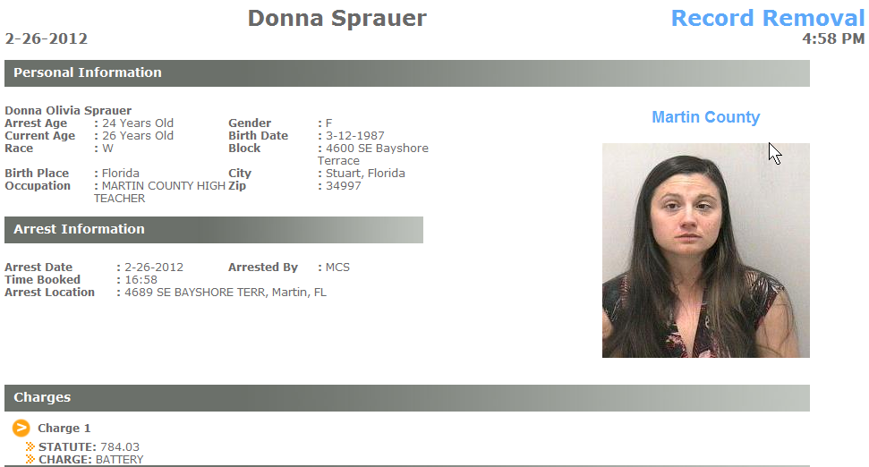 Sprauer Donna arrest info.png