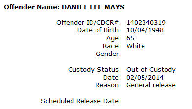 Mays Daniel Lee inmate info.png