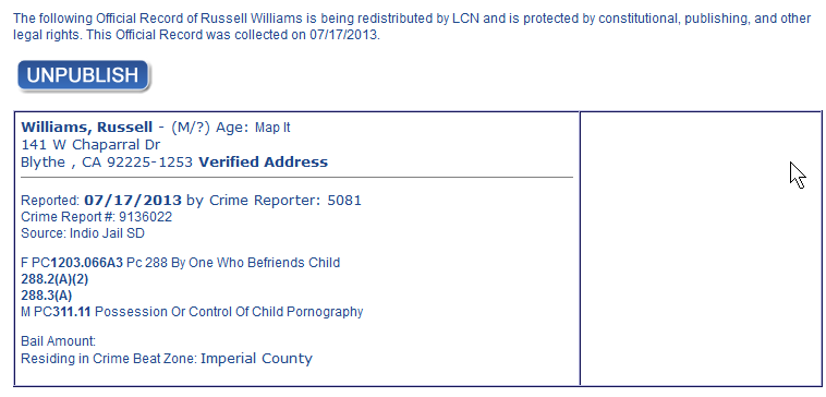 Williams Russell A arrest info.png